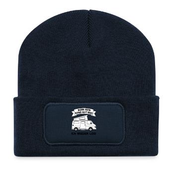 Wenn mein Wohnmobil ruft muss ich wieder los  - Recycelte Patch Beanie - French Navy - Vorne