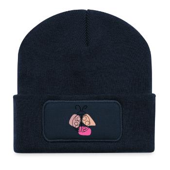 Lineart Ladybug Design - Recycled Patch Beanie - french navy - Front