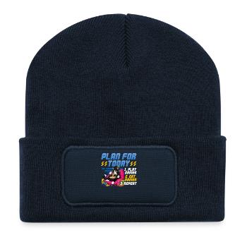 Gamer Gaming Cat Ramen Video Game - Recycelte Patch Beanie - French Navy - Vorne