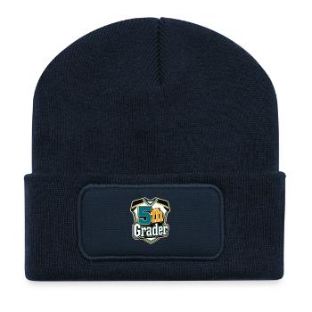 Rising 5th Grader, First Day Photo, Older Elementa - Recycled Patch Beanie - french navy - Front