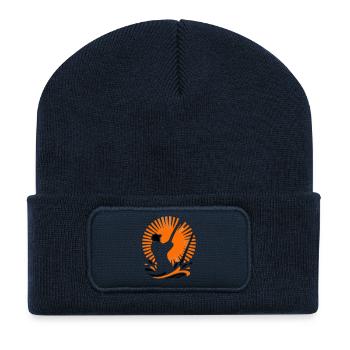 Angler Silhouette Icon - Recycled Patch Beanie - french navy - Front