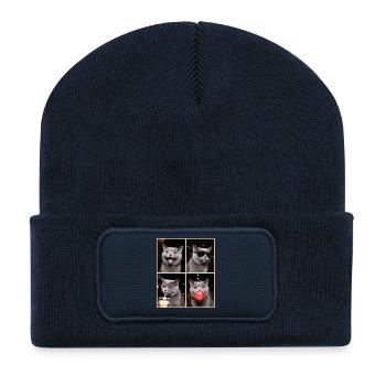 Cats British Shorthair Cat - Recycled Patch Beanie - french navy - Front