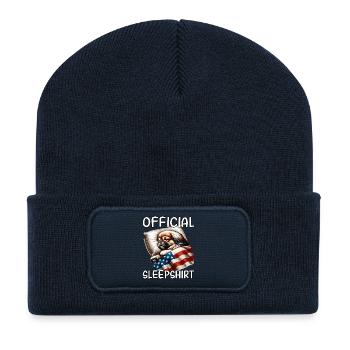 Pekingese US Sleep Shirt - Recycled Patch Beanie - french navy - Front