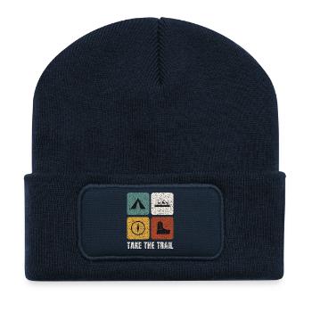 Hiking Vintage Panels - Recycled Patch Beanie - french navy - Front