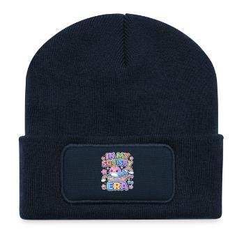 In My Squishy Era Axolotl Rainbow Kawaii - Recycled Patch Beanie - french navy - Front