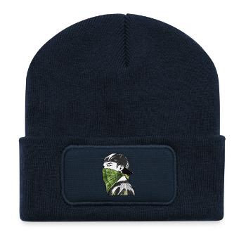 Green bandana and streetwear cap - Recycled Patch Beanie - french navy - Front