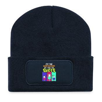 waiter bartender bartender bartender barchef - Recycled Patch Beanie - french navy - Front