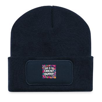 Crochet Outfit Statement - Recycled Patch Beanie - french navy - Front