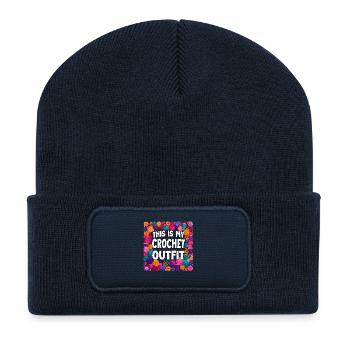 This Is My Crochet Outfit - Recycled Patch Beanie - french navy - Front