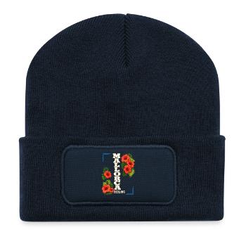 Mallorca feeling with hibiscus & tropical leaves - Recycled Patch Beanie - french navy - Front