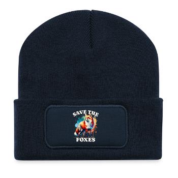 Red Fox Fox Save Fox - Recycled Patch Beanie - french navy - Front