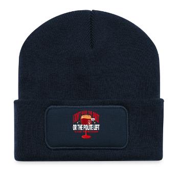 Pinot Jeu de mots : Silence dans le style - Beanie recyclé à patch - bleu marine - Devant