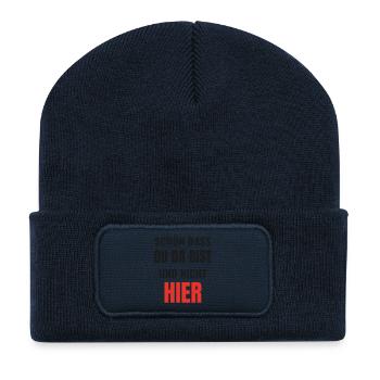 Schön dass du da bist und nicht hier Kollegen - Recycelte Patch Beanie - French Navy - Vorne