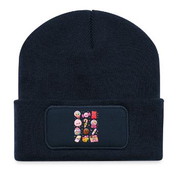 Kawaii Süßigkeiten | Candy & Nascherei - Recycelte Patch Beanie - French Navy - Vorne