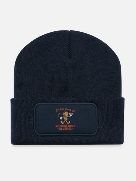Badminton bin zwar alt Retro Federball - Recycelte Patch Beanie - French Navy