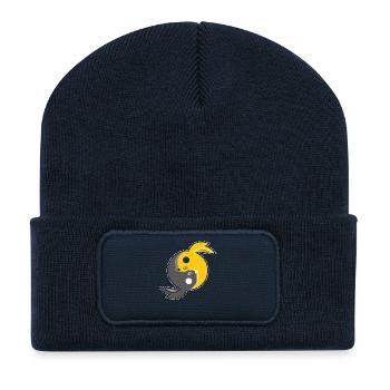 Qigong Qi Gong Tai Chi Chigong Kaninchen Hase - Recycelte Patch Beanie - French Navy - Vorne