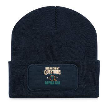 Alpha-gal-syndrom Alpha-gal-allergie Rotes Fleisch - Recycelte Patch Beanie - French Navy - Vorne