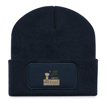 Der fälschende Philosoph - Recycelte Patch Beanie - French Navy - Vorne