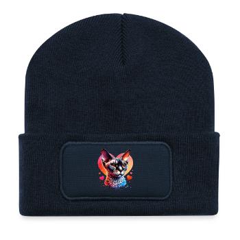 Devon Rex - Recycelte Patch Beanie - French Navy - Vorne