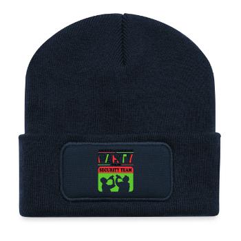 Junggesellenabschied Security Crew Saufen Drinking - Recycelte Patch Beanie - French Navy - Vorne