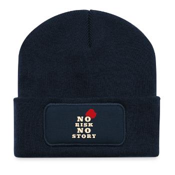 NO RISK NO STORY - Recycelte Patch Beanie - French Navy - Vorne