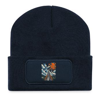 Tontaubenschießen Wurfscheibenschießen - Recycelte Patch Beanie - French Navy - Vorne