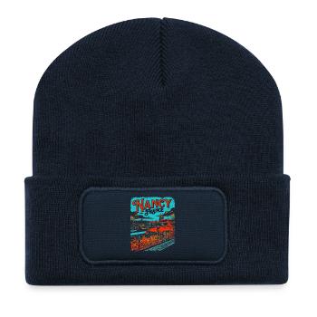 Retro Travel Poster Nancy France Architecture - Recycelte Patch Beanie - French Navy - Vorne