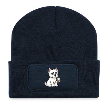 West highland terrier Westie Westiebesitzer  - Recycelte Patch Beanie - French Navy - Vorne