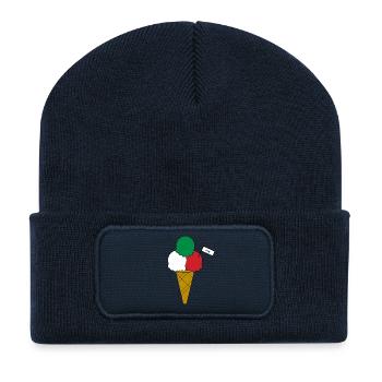 Italy Flag Eiscreme cream - Recycelte Patch Beanie - French Navy - Vorne