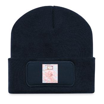 Japanische Sakura - Recycelte Patch Beanie - French Navy - Vorne