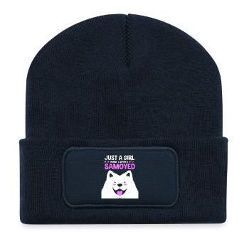 Samojede Hund Samoyed - Recycelte Patch Beanie - French Navy - Vorne