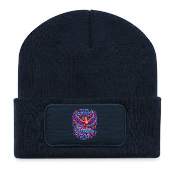  Ich bin stärker als mein schlimmster Tag- Phönix - Recycelte Patch Beanie - French Navy - Vorne
