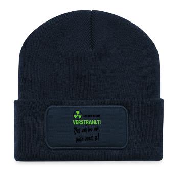 Verstrahlt Ufo Ausserirdische Sprüche Shirt - Recycelte Patch Beanie - French Navy - Vorne