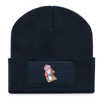 Ramen Anime Zeichnen - Recycelte Patch Beanie - French Navy - Vorne