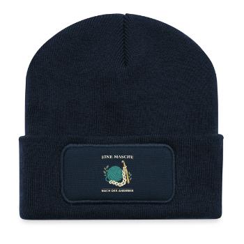 Häkeln Eine Masche Nach Der Anderen - Recycelte Patch Beanie - French Navy - Vorne