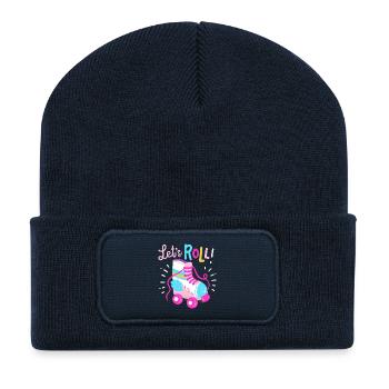 Roller Skating Spruch Humor - Recycelte Patch Beanie - French Navy - Vorne