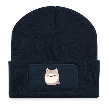 Blobby Cat - Cute Cat Pet Comic - Recycled Patch Beanie - french navy - Front