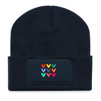 PAAR. ICH HABE GERADE GEHEIRATET. Junggesellinnenabschied. VALENTINSTAG. MARIES - Recycelte Patch Beanie - French Navy - Vorne