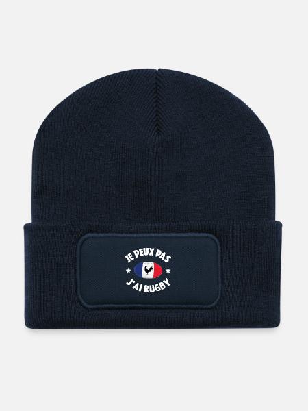 Je Peux Pas J'ai Rugby - Beanie recyclé à patch - bleu marine