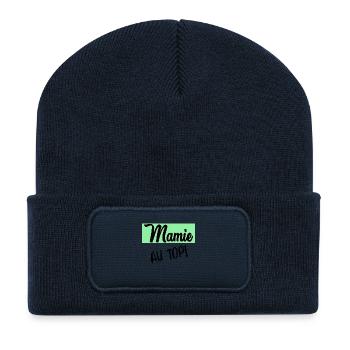 MAMIE. GRAND-MERE. FÊTE DES MÈRES - Beanie recyclé à patch - bleu marine - Devant