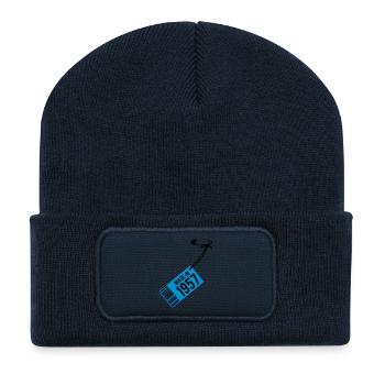 T-shirt anniversaire 1957 - Beanie recyclé à patch - bleu marine - Devant