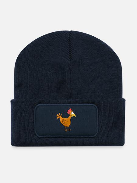 huhn - Recycelte Patch Beanie - French Navy