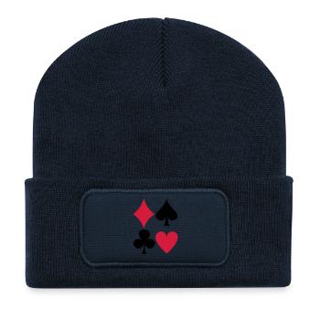 Poker - Recycelte Patch Beanie - French Navy - Vorne