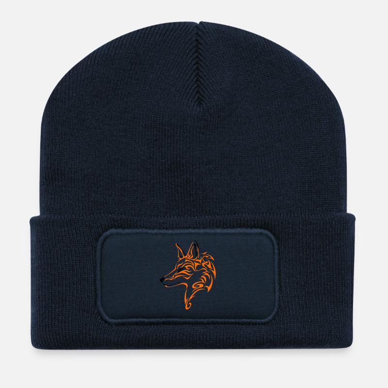 Renard - Beanie recyclé à patch - bleu marine