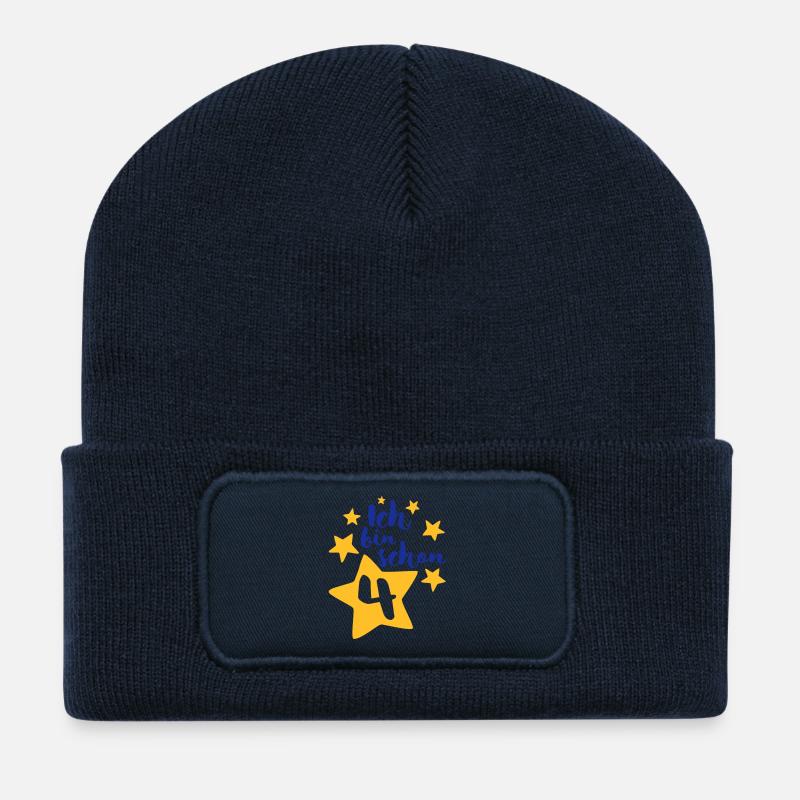 Ich bin schon Vier! - Recycelte Patch Beanie - French Navy
