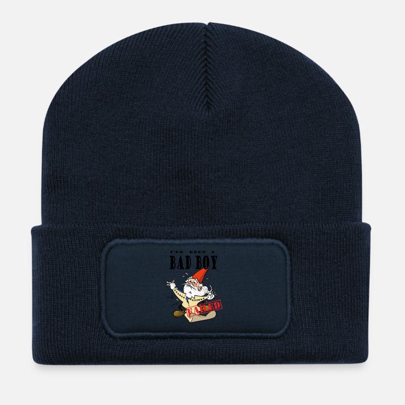 Chocked Xmas Gnome - Recycled Patch Beanie - french navy