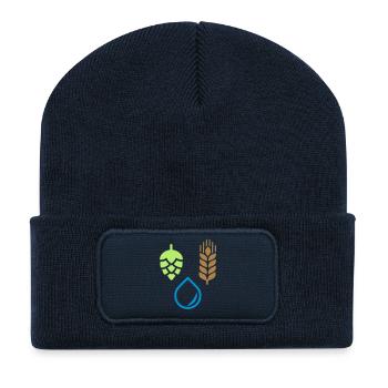 Bierzutaten zum Brauen - Recycelte Patch Beanie - French Navy - Vorne