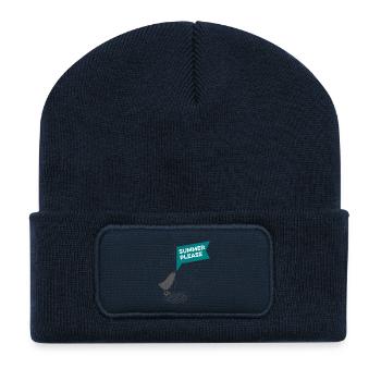Süßer Vogel im Regen - Summer please - Recycelte Patch Beanie - French Navy - Vorne