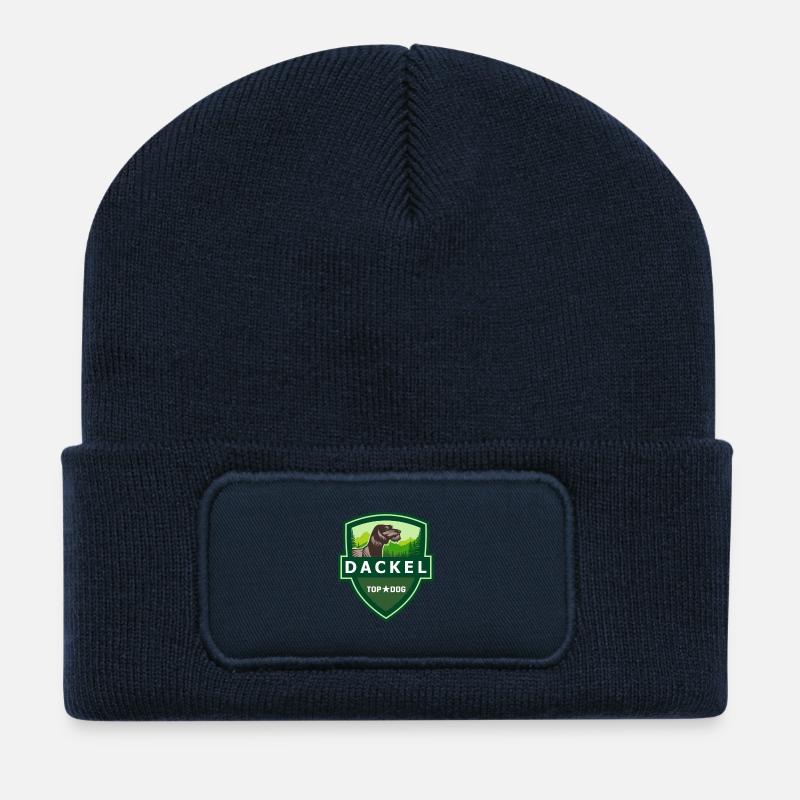 DACKEL Rauhaardackel ILOVETECKEL - Recycelte Patch Beanie - French Navy