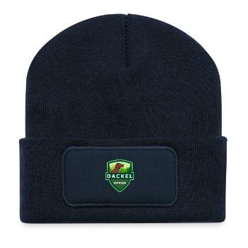 DACKEL Langhaardackel ILOVETECKEL - Recycelte Patch Beanie - French Navy - Vorne